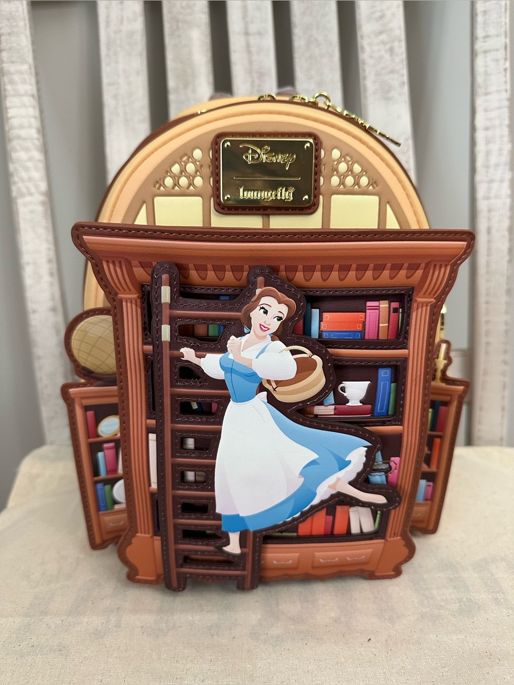 Loungefly D23 Exclusive Beauty and the Beast Belle Book Shop Mini Backpack